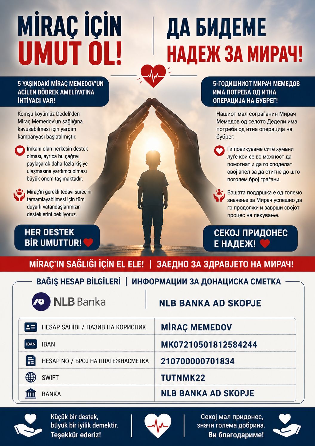 Miraç Memedov İçin Yardım Kampanyası Başlatıldı