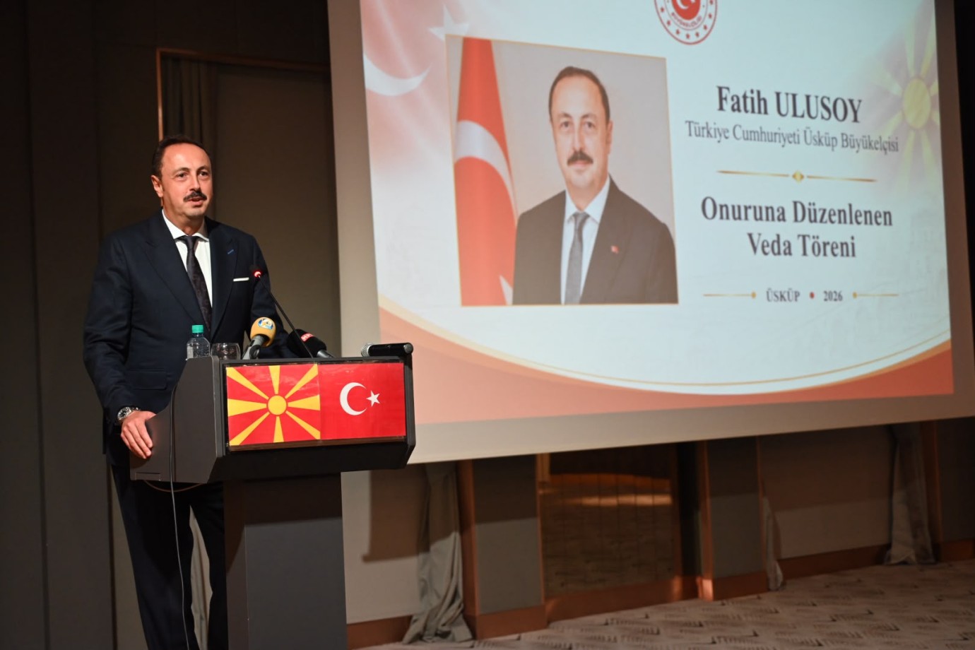 Görevi Sona Eren T.C. Üsküp Büyükelçisi Fatih Ulusoy’a Üsküp’te Veda Töreni Düzenlendi
