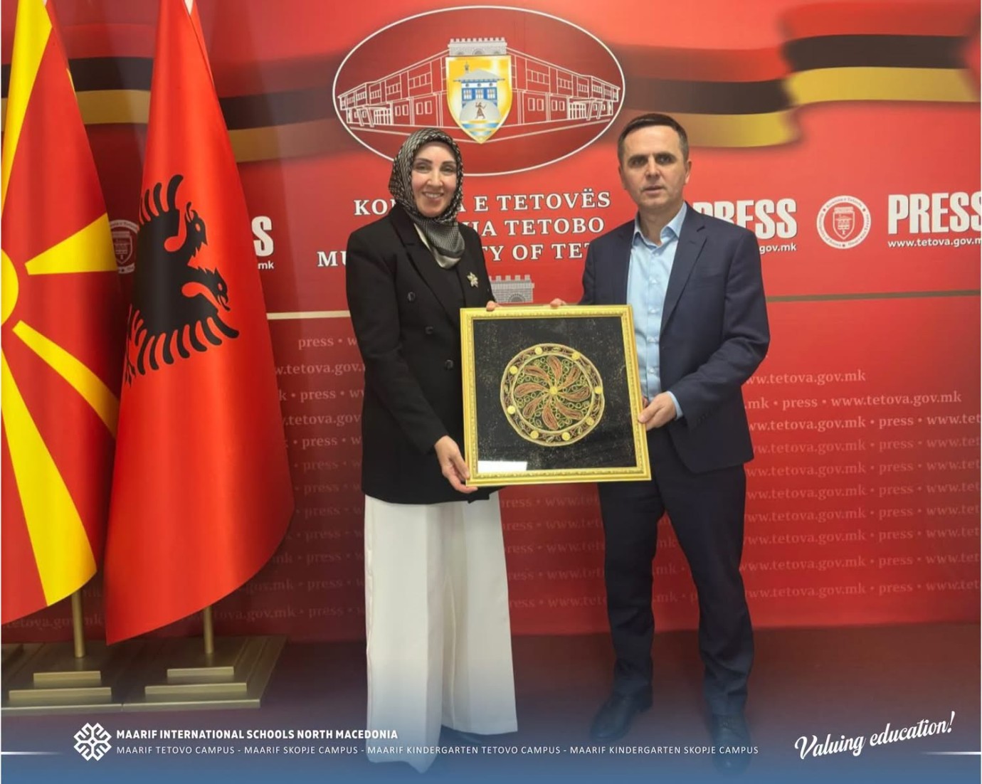 Maarif Okulları Kalkandelen Kampüsünden Belediye Başkanı Kasami’ye Nezaket Ziyareti