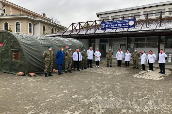 Mehmetçik, Mamuşa’da koronavirüse karşı önlemlere destek verdi