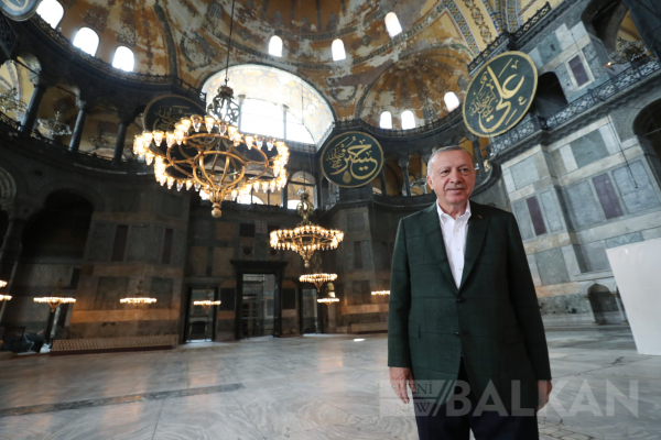 Cumhurbaşkanı Erdoğan Ayasofya Camii'nde inceleme yaptı