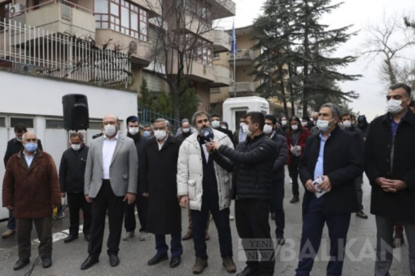 Ankara’daki Kosova Büyükelçiliği önünde Kudüs protestosu düzenlendi