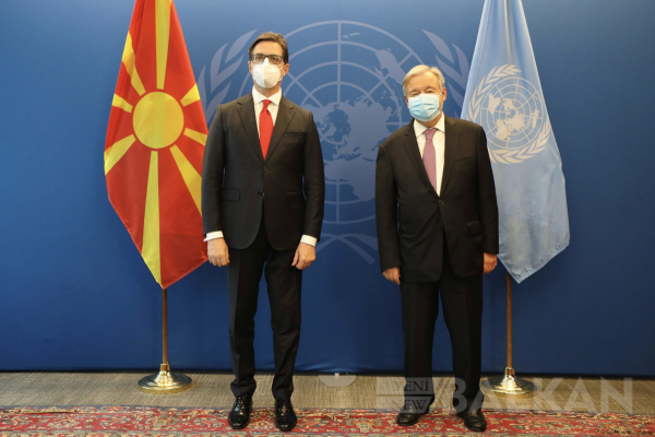 Cumhurbaşkanı Pendarovski BM Genel Sekreteri Guterres ile görüştü