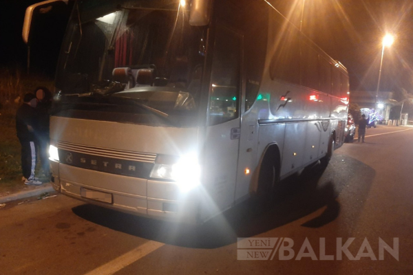 Polis ekipleri, Üsküp’ten İstanbul’a giden bir otobüse el koydu