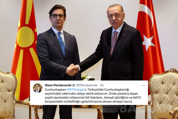 Cumhurbaşkanı Pendarovski’den Cumhurbaşkanı Erdoğan’a tebrik