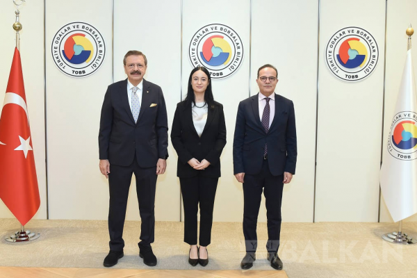 TOBB Başkanı Hisarciklioğlu Kosova ve Arnavutluk temsilcileriyle görüştü