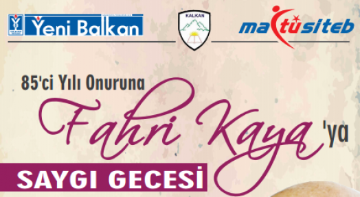 Fahri Kaya'ya Saygı Gecesi Düzenlenecek