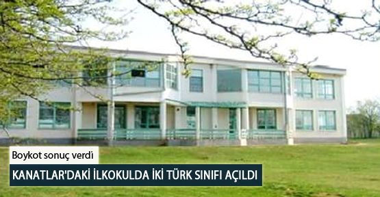 Kanatlar'daki İlkokulda İki Türk Sınıfı Açıldı