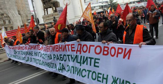 Özgür Sendikalar Konfederasyonu Protesto Düzenledi
