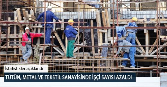 Tütün, Metal ve Tekstil Sanayisinde İşçi Sayısı Azaldı