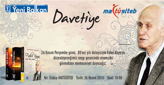 Üsküp'te Fahri Kaya'ya 'Saygı Gecesi' 